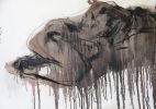 Untitle,No.13-2011-Charcoal & Bitumen on Cardboard-56 x 78 cm